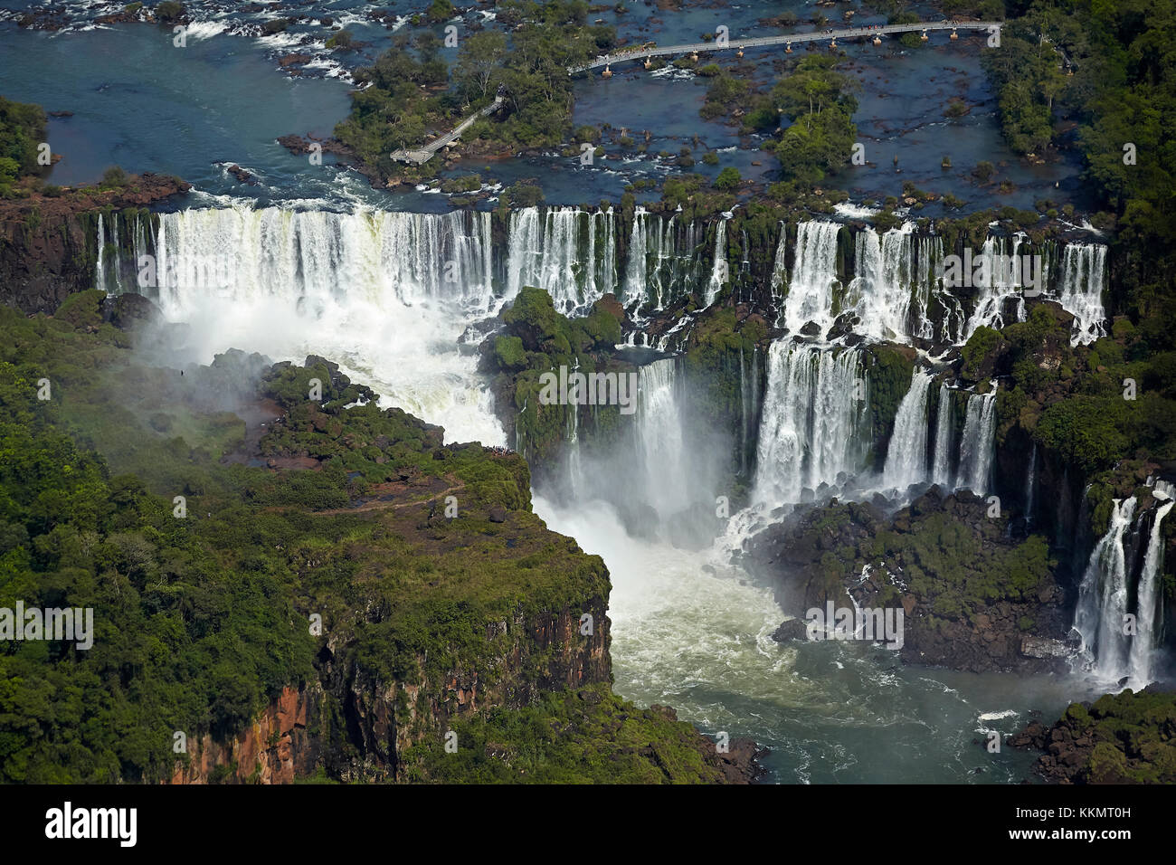 Côté argentin des chutes d'Iguazu, sur le Brésil - frontière Argentine, Amérique du Sud - aérien Banque D'Images