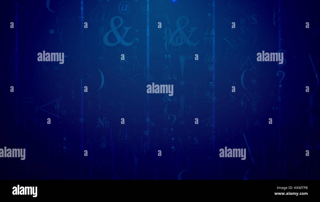 Une illustration 3D ultra-moderne de voler des ordinateurs mis dans le cyberespace violet avec un réseau. Les plus fréquents sont au-signes, esperluettes, semic Banque D'Images