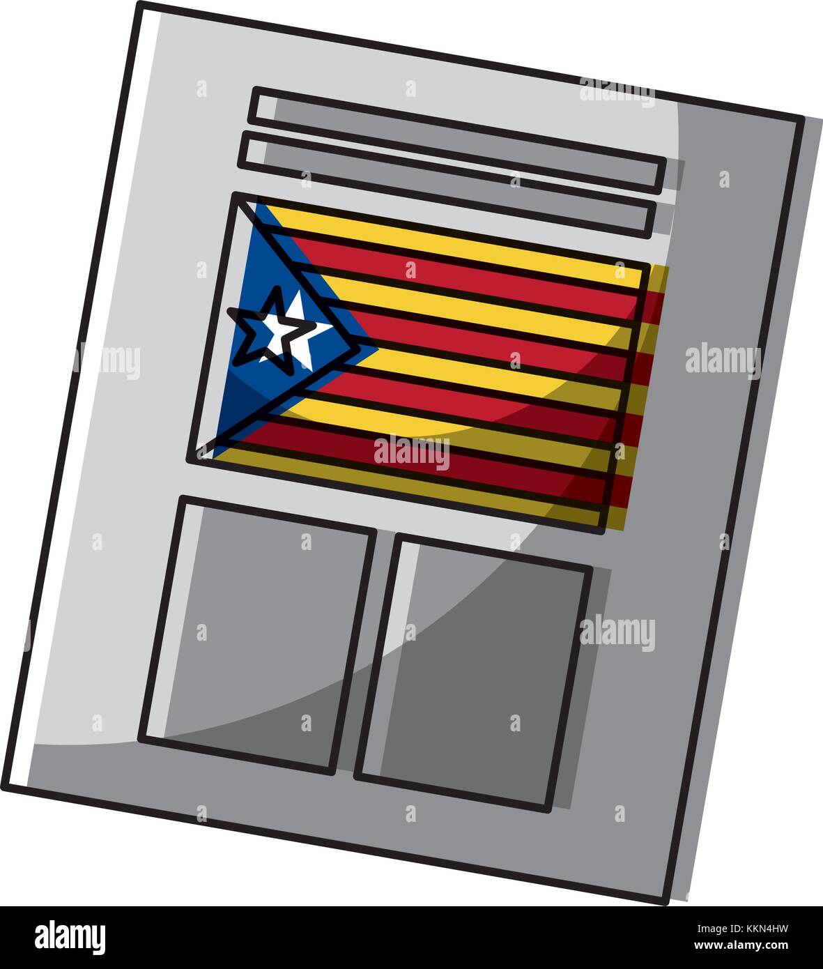 Bulletin utilisé pour le référendum d'indépendance de la Catalogne Illustration de Vecteur