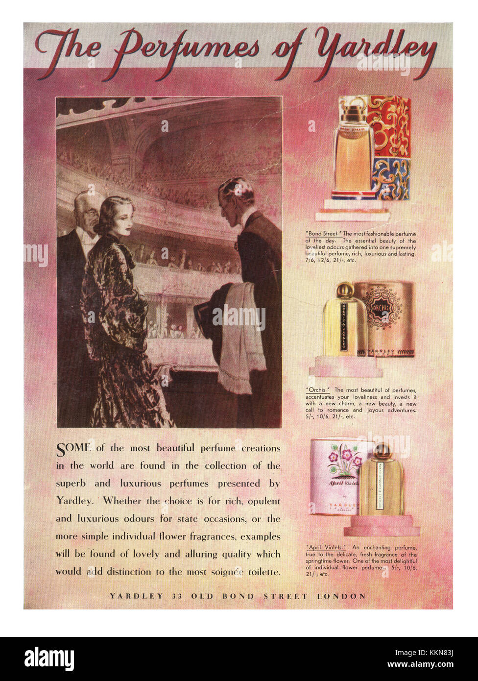 1938 Le magazine britannique parfum Lavande Yardley Annonce Banque D'Images