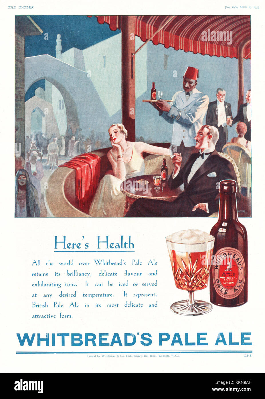 1933 Magazine BRITANNIQUE Whitbread Pale Ale de l'annonce Banque D'Images