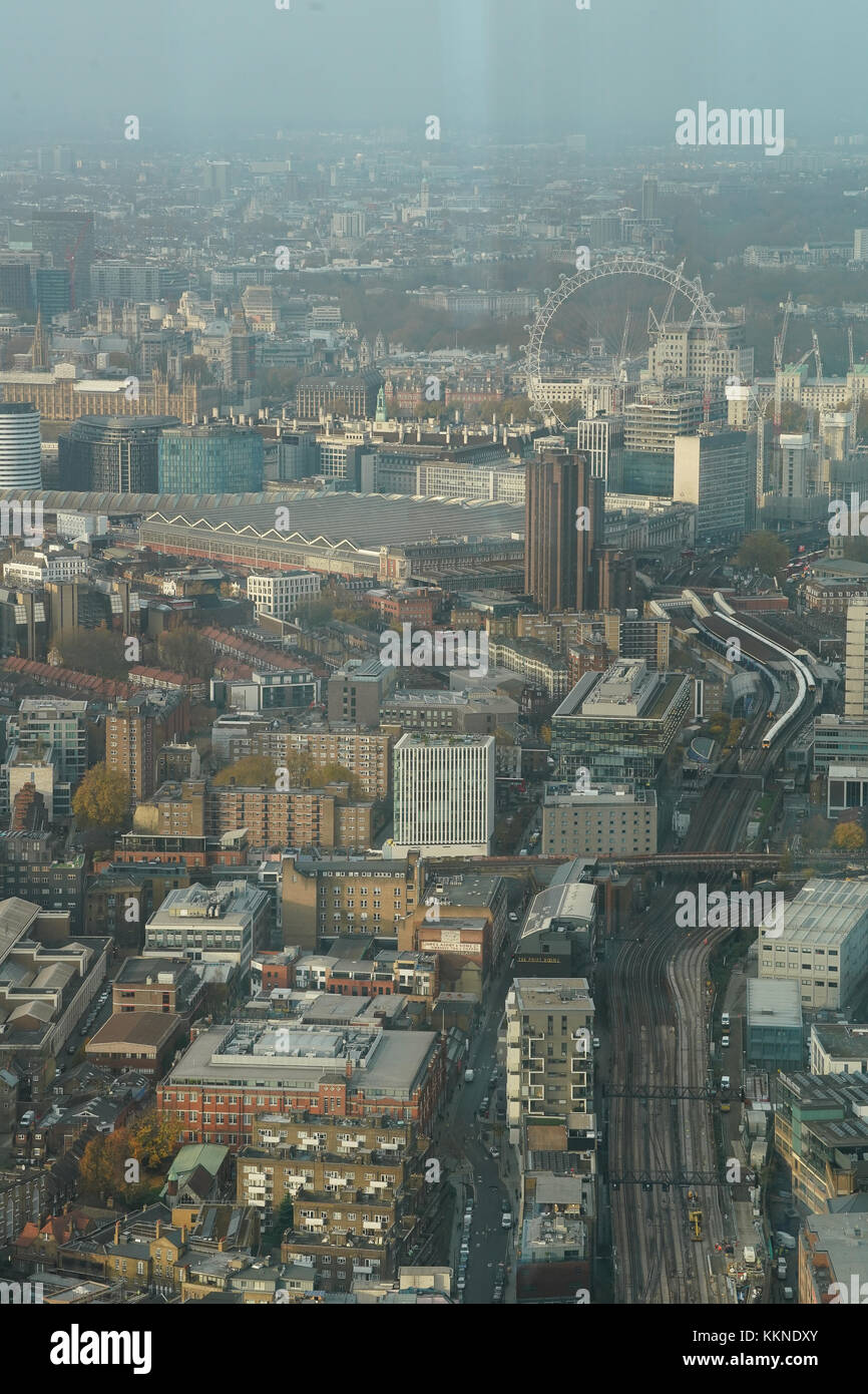 Vues de Londres prise depuis le sommet du shard, le plus haut bâtiment de la capitale britannique. photo date : mercredi, 22 novembre, 2017. photo : Roger garfield/al Banque D'Images