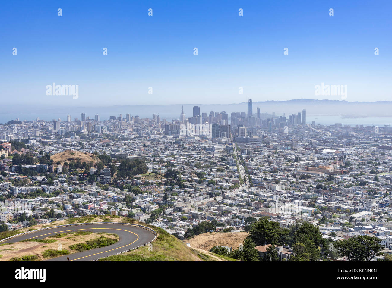 Skyline, Twin Peaks, San Francisco, California, USA Banque D'Images