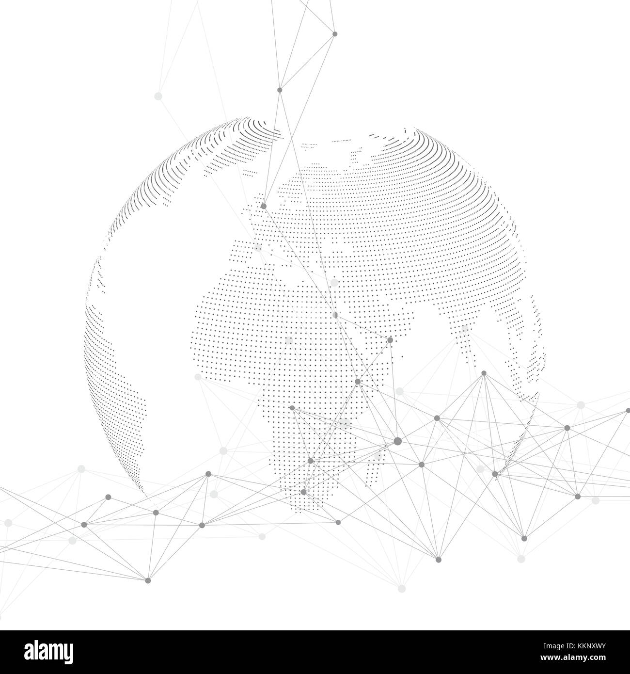 Complexe de big data world globe. graphic Résumé Contexte La communication. toile de perspective. Profondeur minimale virtuel tableau avec la visualisation de données numériques. composés. vector illustration big data. Illustration de Vecteur