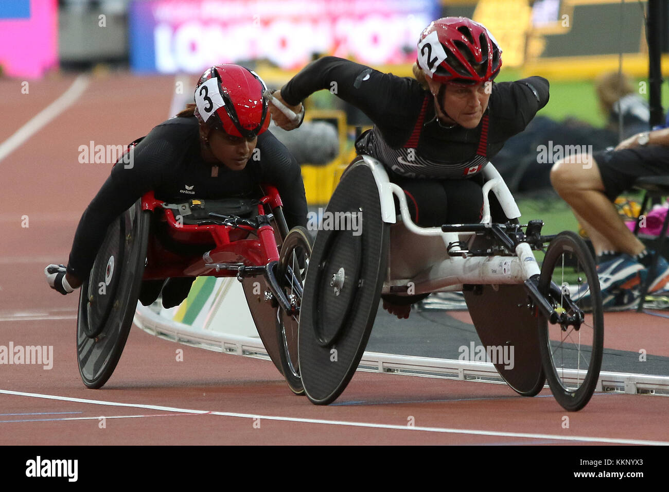 Diane Roy du Canada dans la Women's 800m T54 à la finale des Championnats du monde à Londres 2017 Para Banque D'Images