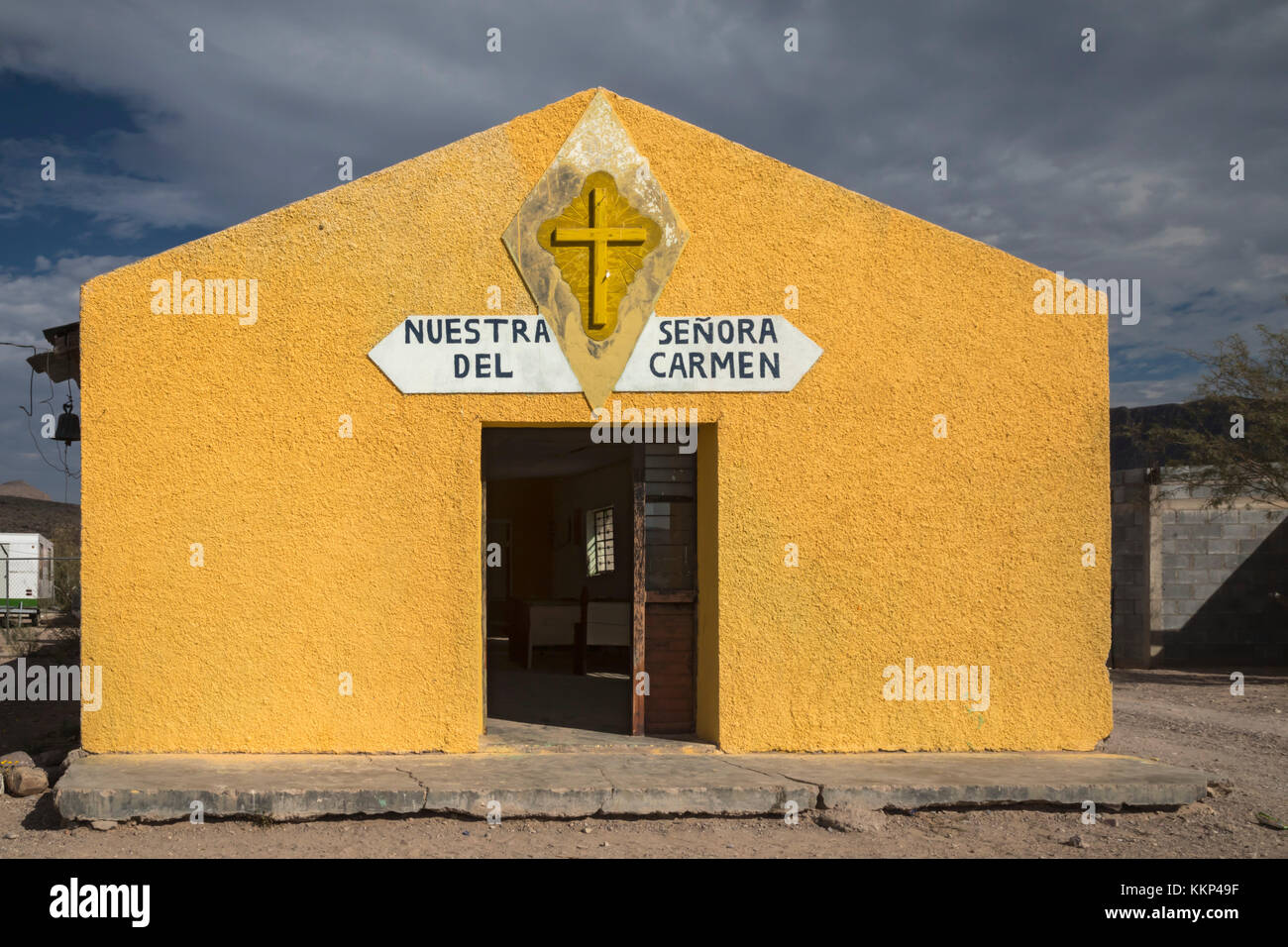 Boquillas del Carmen, Coahuila, Mexique - Nuestra SeÃ±Ora del Carmen Eglise catholique dans la petite ville frontalière de Boquillas. La ville est populaire auprès de to Banque D'Images