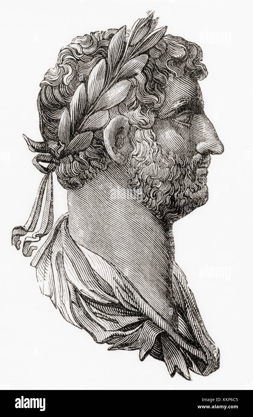 Hadrien, 76 - 138. Empereur Romain. De Ward et verrouiller l'illustre l'histoire du monde, publié c.1882. Banque D'Images