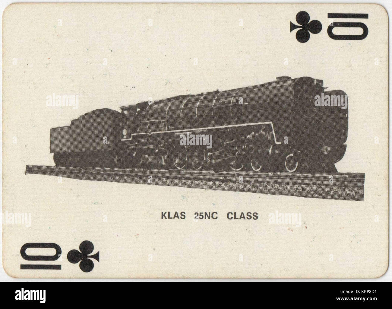 La Class 25NC (4-8-4) est un type de locomotive, souvent représentée dans les collections de cartes à jouer, mettant en évidence l'histoire ferroviaire et l'attrait visuel des trains d'époque. Banque D'Images