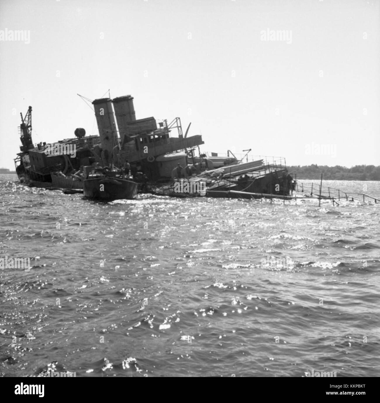 Le Dristigheten, un navire de la marine suédoise, a été coulé lors d'un engagement militaire. Le naufrage du navire a marqué un événement important dans l'histoire navale suédoise et est connu pour son implication dans l'héritage maritime de la nation. Banque D'Images