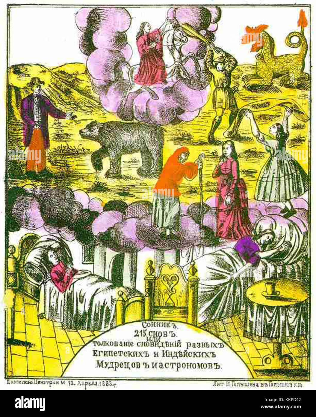 Sonnik fait référence à l'étude ou à l'interprétation des rêves, un domaine d'étude qui explore la signification symbolique derrière les rêves et leur lien avec les pensées subconscientes. Banque D'Images