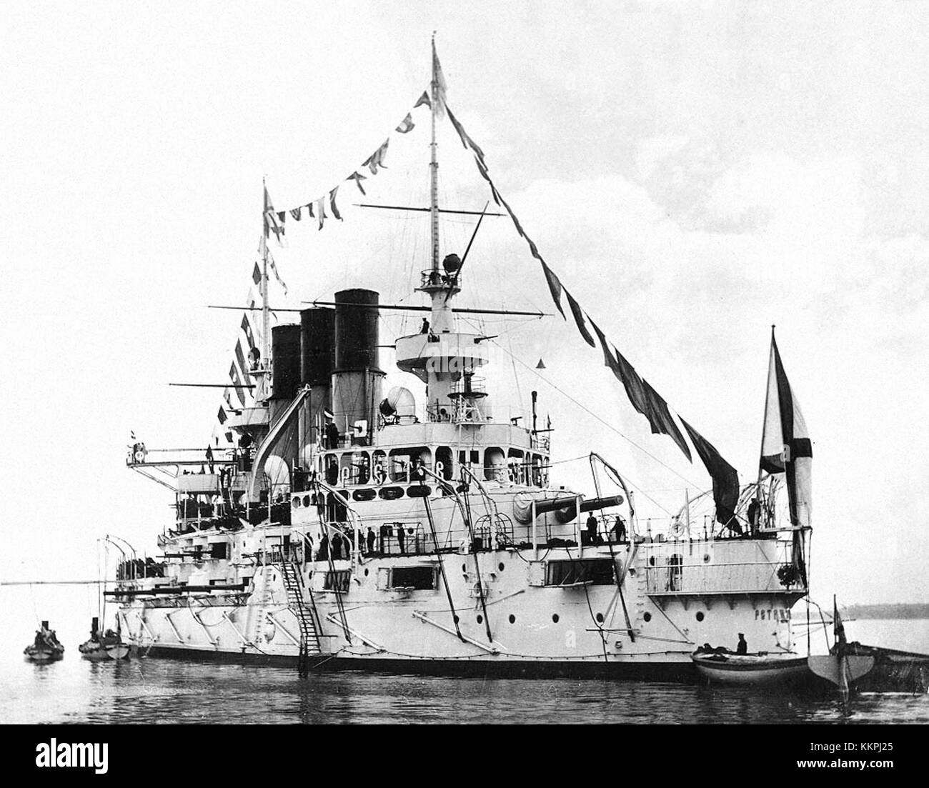 Le Retvizan est un cuirassé russe qui a servi dans la marine impériale russe. Il a joué un rôle important dans l'histoire navale, en particulier pendant la guerre russo-japonaise. Banque D'Images