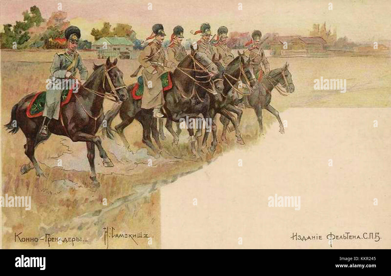 Samokish Felten, régiment de Grenadier monté sur la garde de la vie Banque D'Images