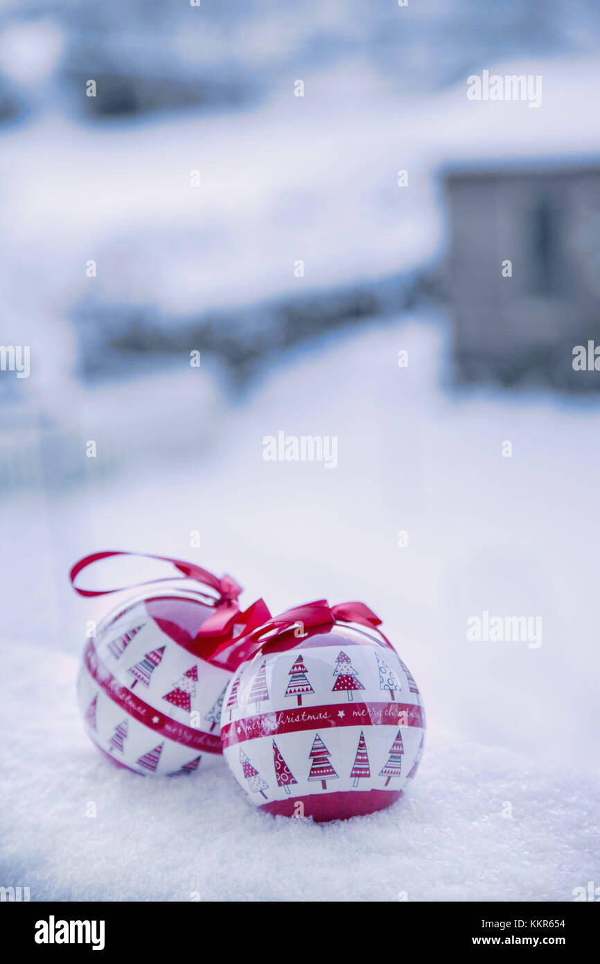 Décoration de Noël dans la neige, décoration, still life Banque D'Images