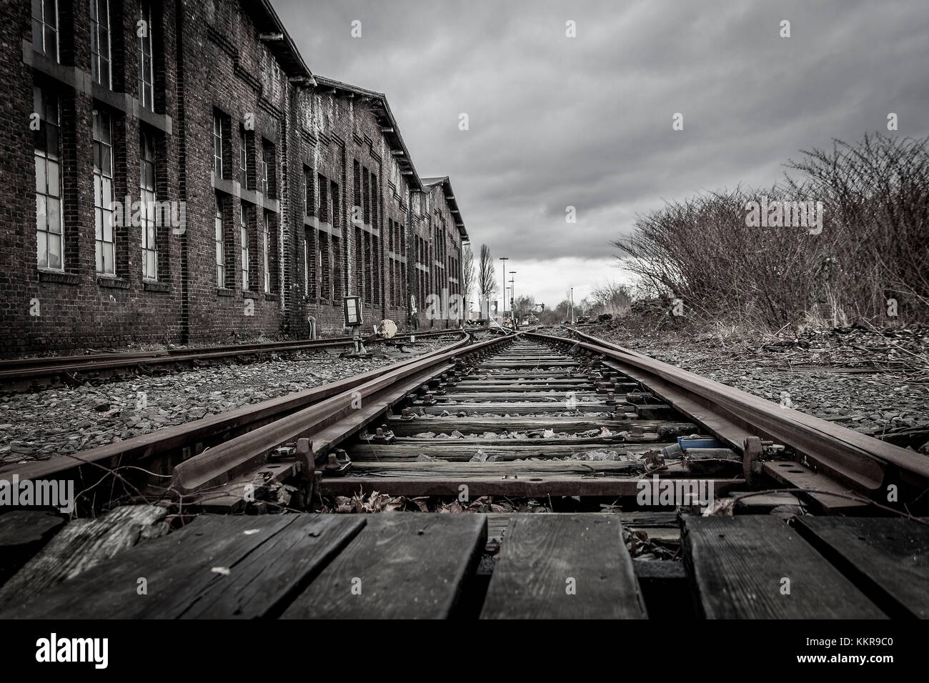 La station de chemin de fer abandonnée près de Duisburg Banque D'Images