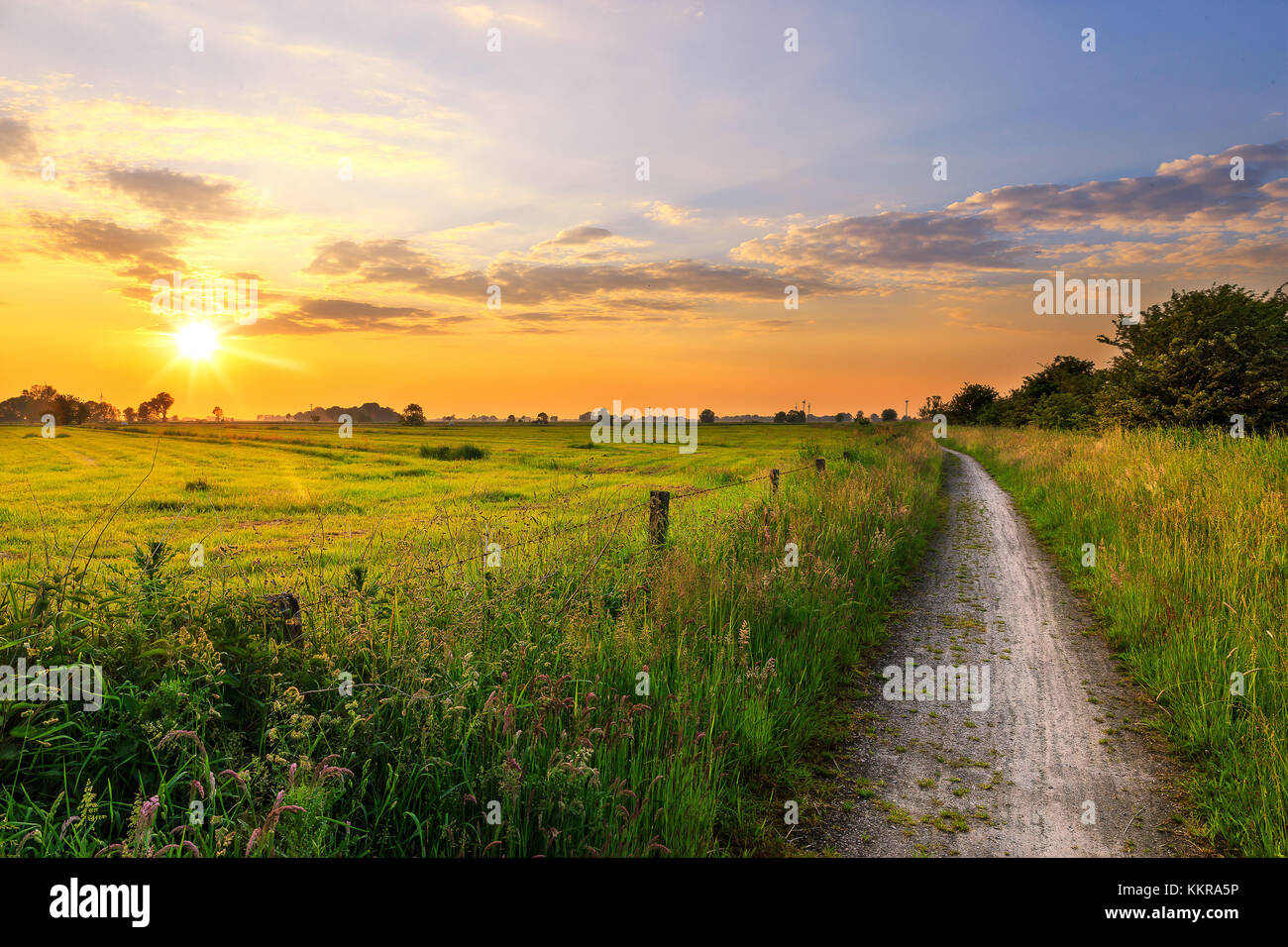 Coucher du soleil à la rivière harle près du village funnix Banque D'Images