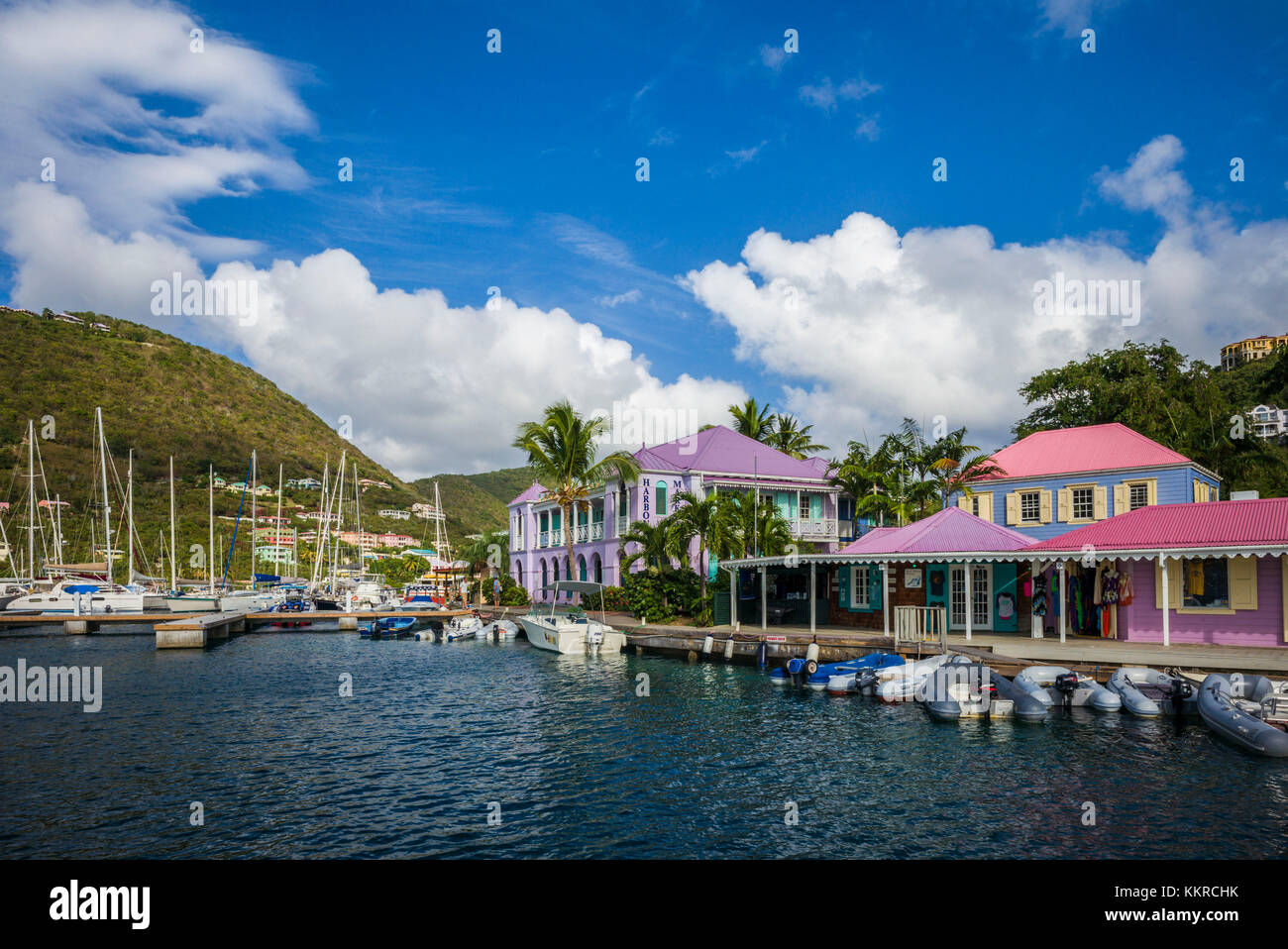 Îles vierges britanniques, Tortola, sopers hole, marina Banque D'Images