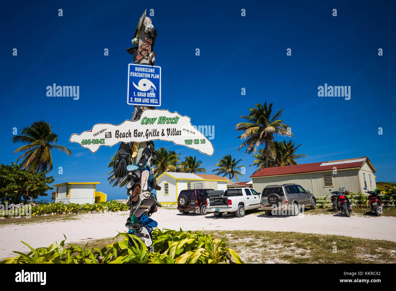Îles vierges britanniques, Anegada, cow wreck bay beach, cow wreck beach bar, extérieur Banque D'Images