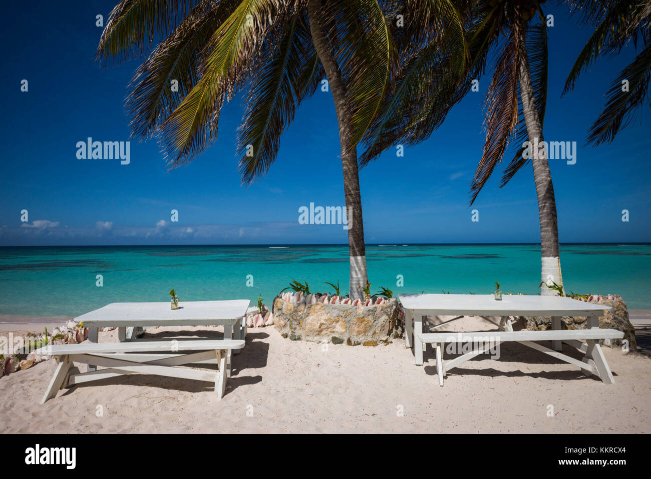 Îles vierges britanniques, Anegada, cow wreck bay beach, vue sur plage Banque D'Images