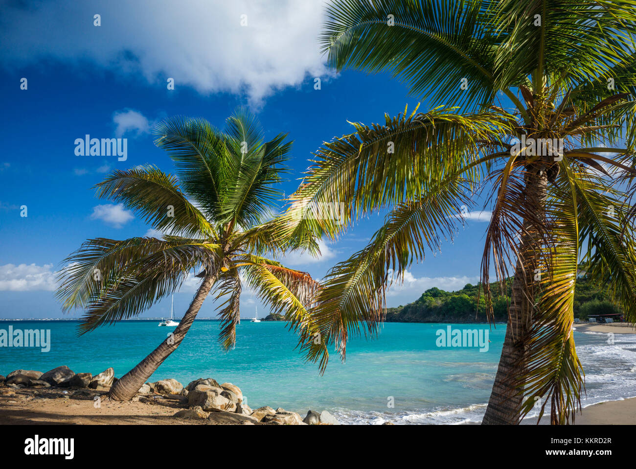 French West Indies, St-Martin, Friars Bay, plage Banque D'Images