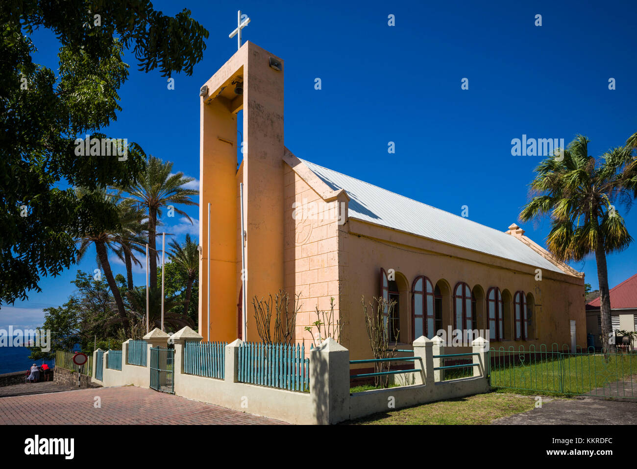 Pays-bas, Saint Eustache, Oranjestad, église du village Banque D'Images