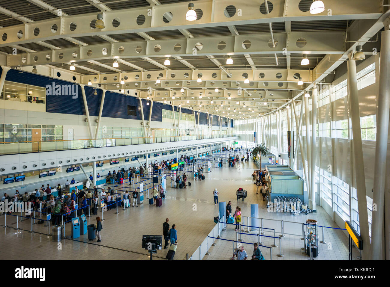 Pays-bas, Sint Maarten, Maho Bay, Princess Juliana airport Terminal, de l'intérieur Banque D'Images