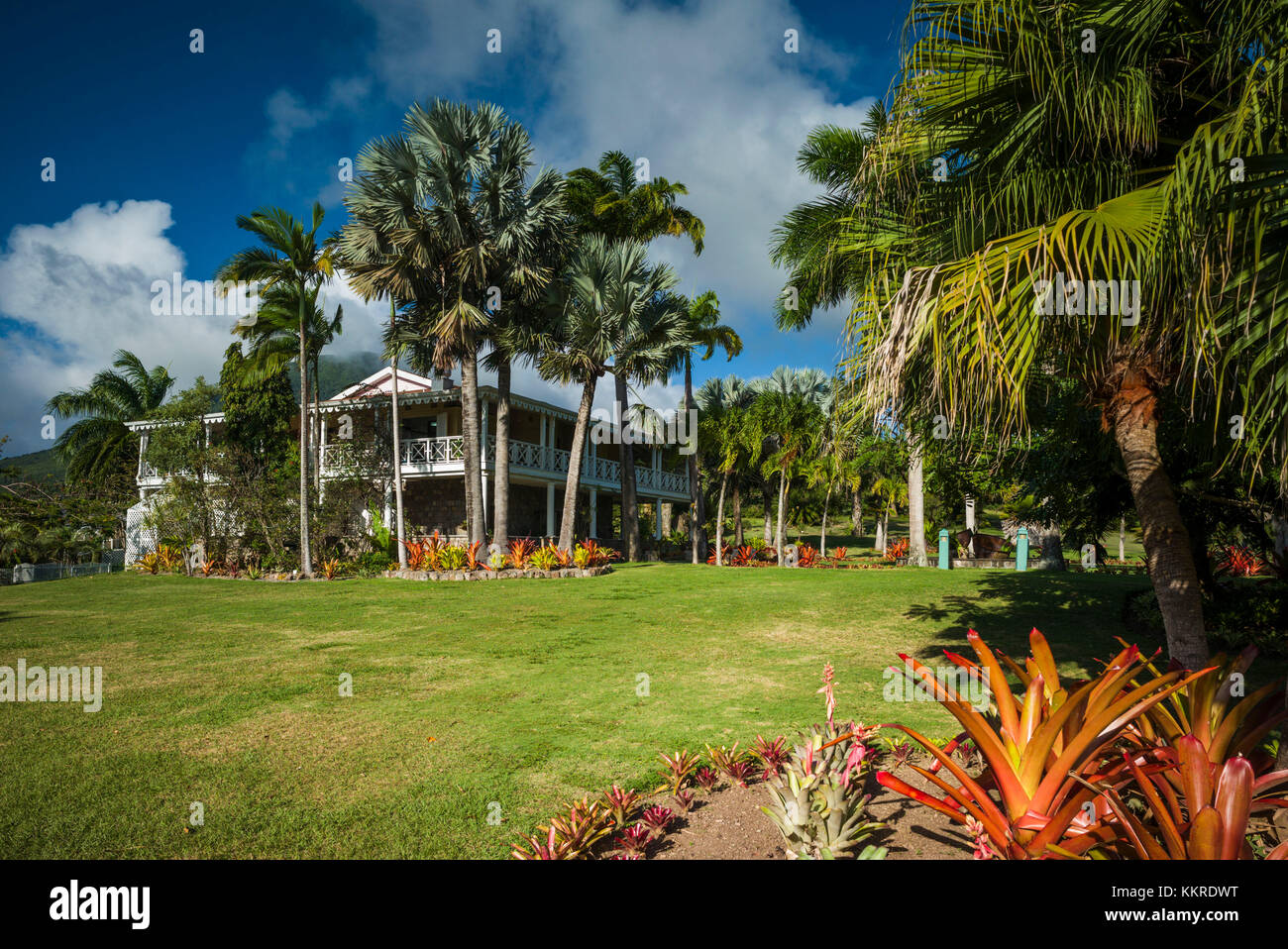 Saint-Kitts-et-Nevis, Nevis, Cole Hill, jardin botanique, bâtiment principal Banque D'Images