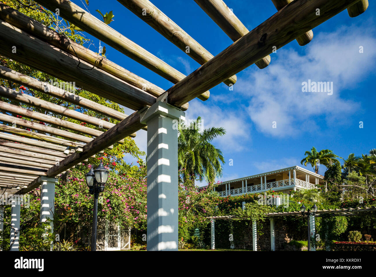 Saint-Kitts-et-Nevis, Nevis, Cole Hill, jardin botanique, bâtiment principal Banque D'Images