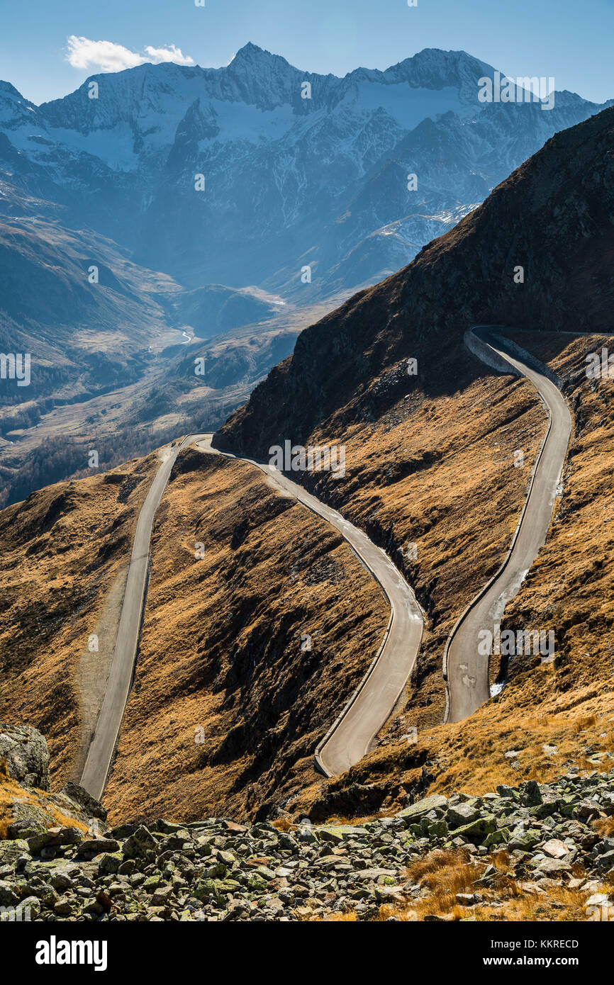 Europe, Autriche/Italie, Alpes, Tyrol du Sud, montagnes - Passo Rombo - Timmelsjoch - route des Hautes Alpes Banque D'Images