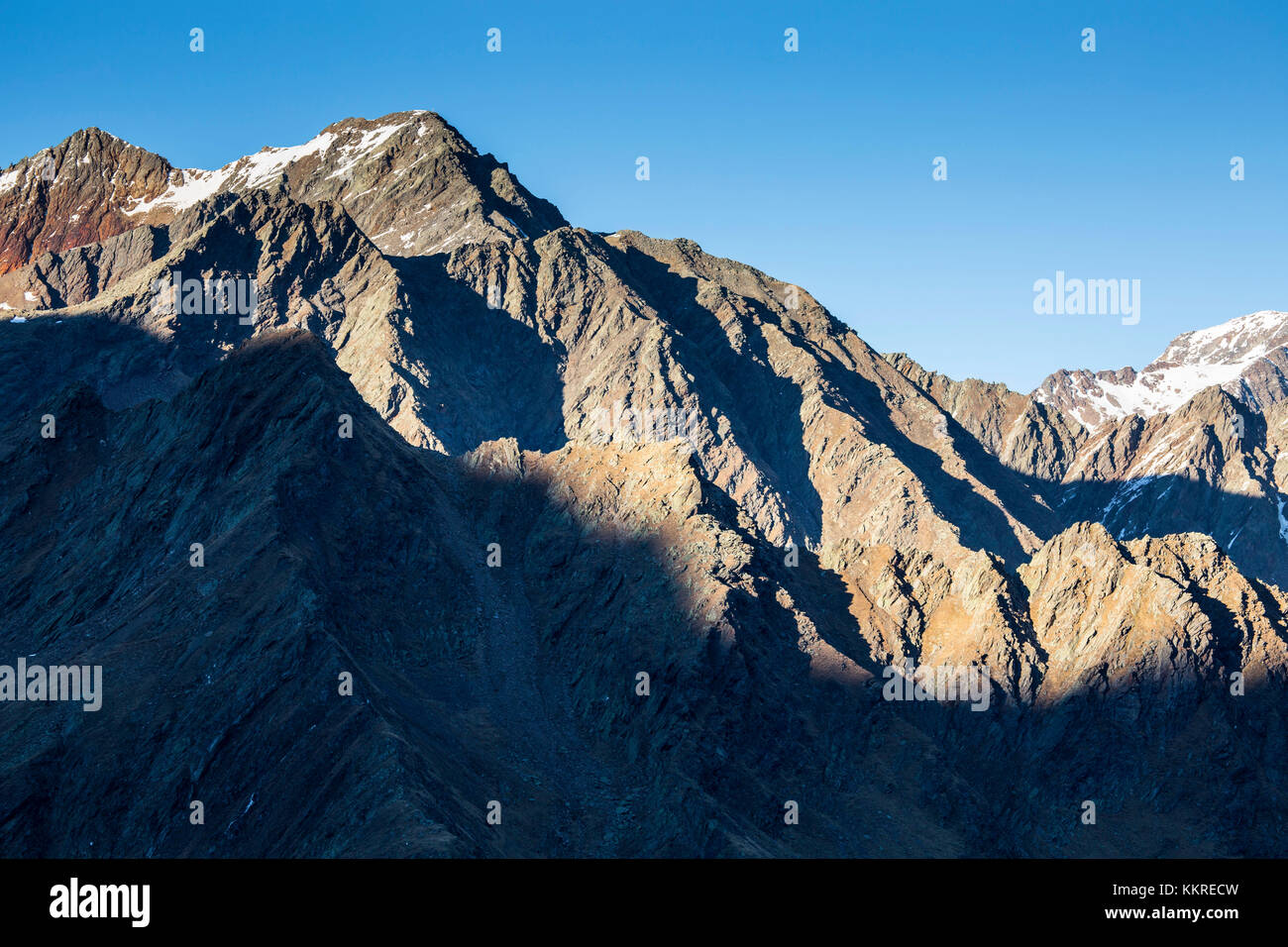 Europe, Autriche/Italie, Alpes, Tyrol du Sud, montagnes. Vue de Passo Rombo / Timmelsjoch Banque D'Images