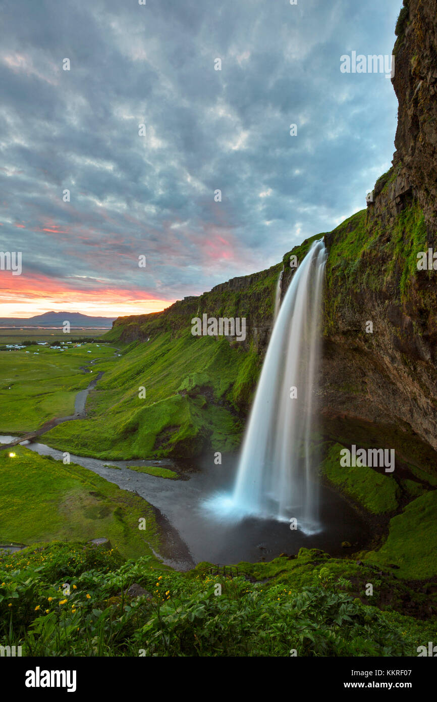 Cascade de seljalandsfoss, porsmerkurvegur, sudurland, Islande Banque D'Images