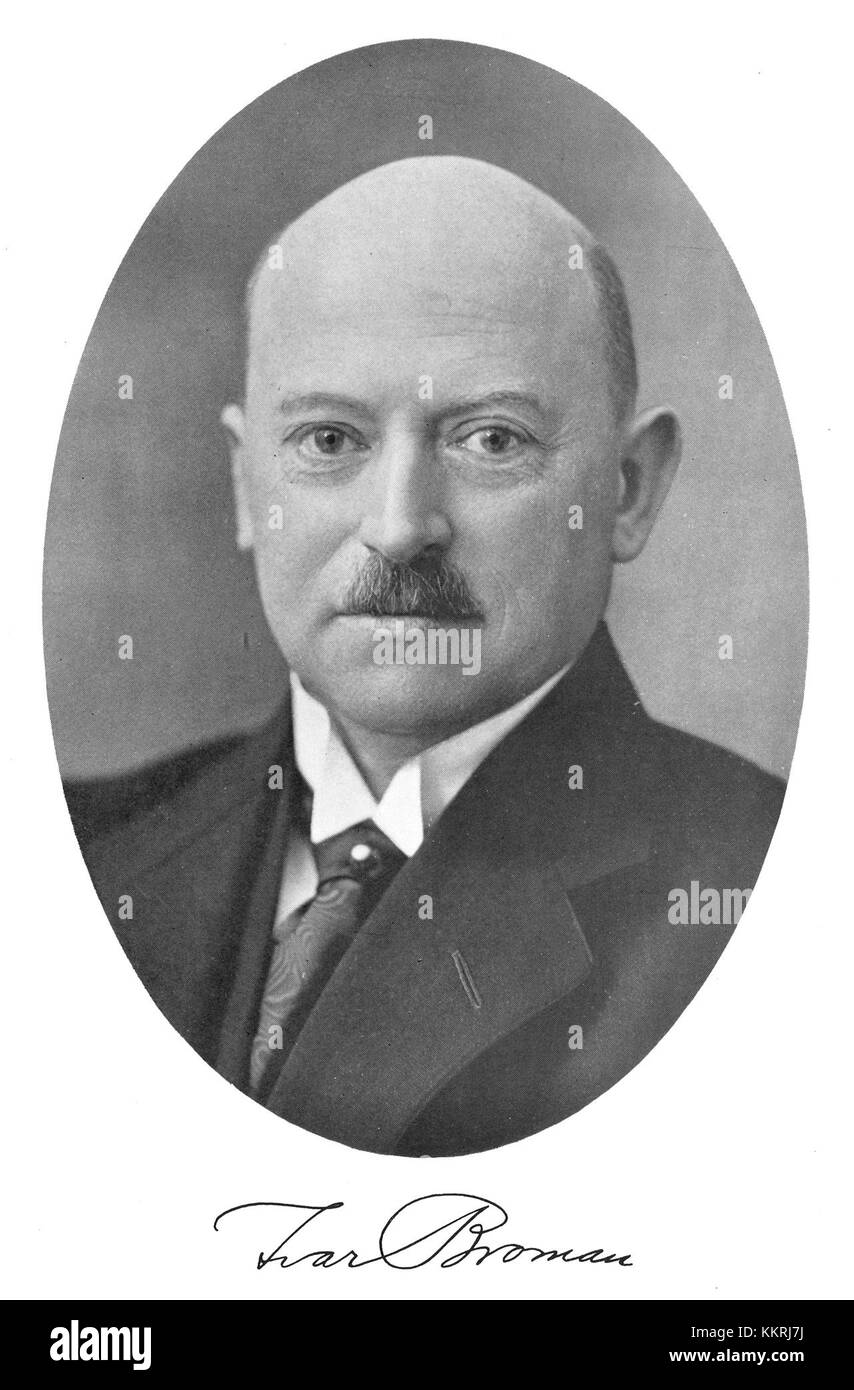 Portrait d'Ivar Broman, membre de la nation Lunds au cours de l'année académique 1927-1928, capturant sa ressemblance de cette période. Banque D'Images