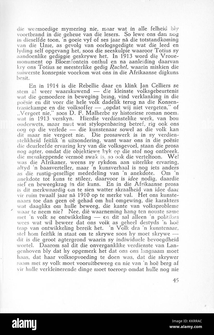 « Die Afrikaanse gedagte » (la pensée Afrikaner) est une œuvre qui explore les idées culturelles, politiques et sociales de la communauté Afrikaner en Afrique du Sud. Le texte examine les perspectives historiques et philosophiques. Banque D'Images