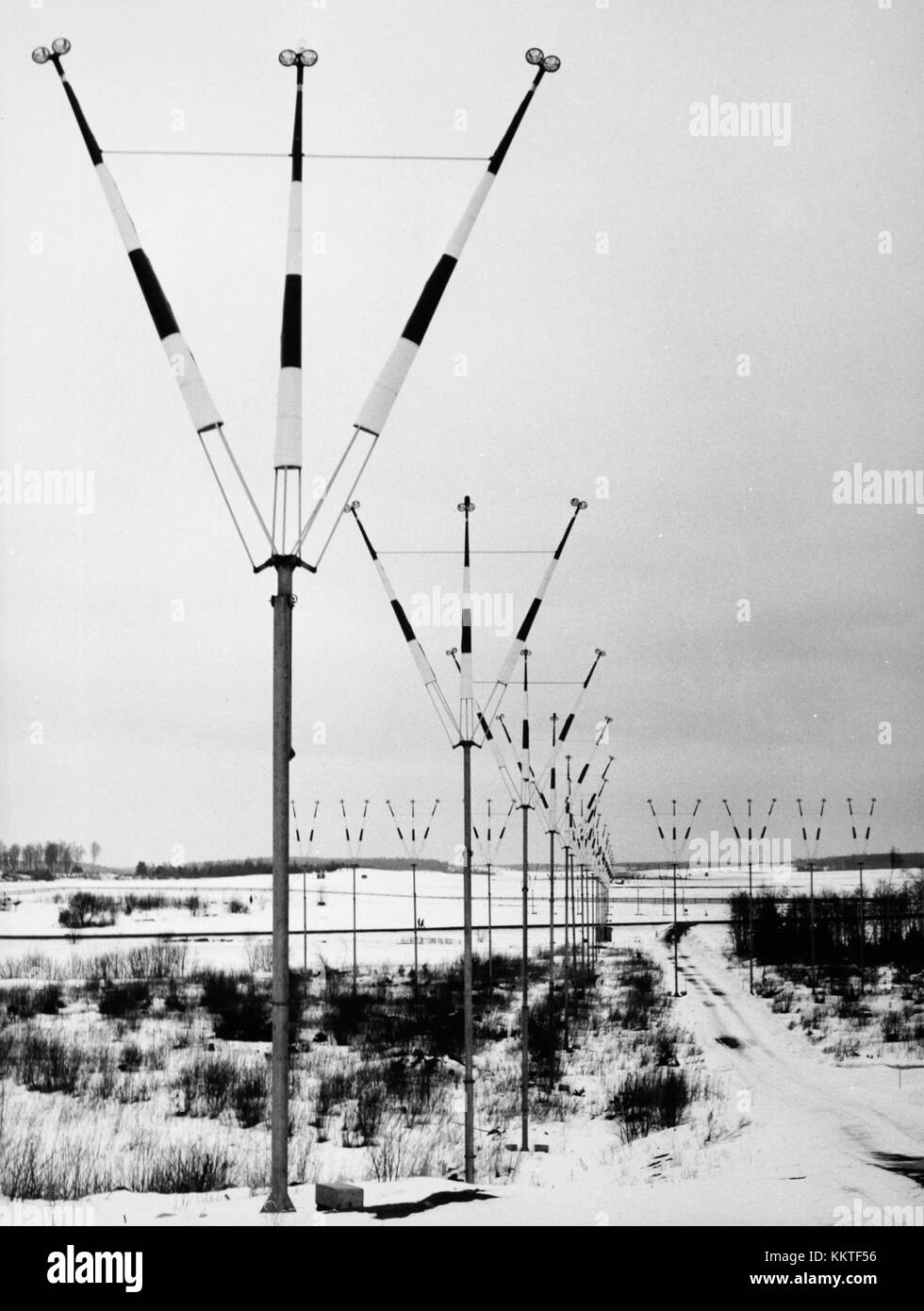 Arlanda Airport ARN, Stockholm. années 1960. Information Landing Systems, ils Banque D'Images