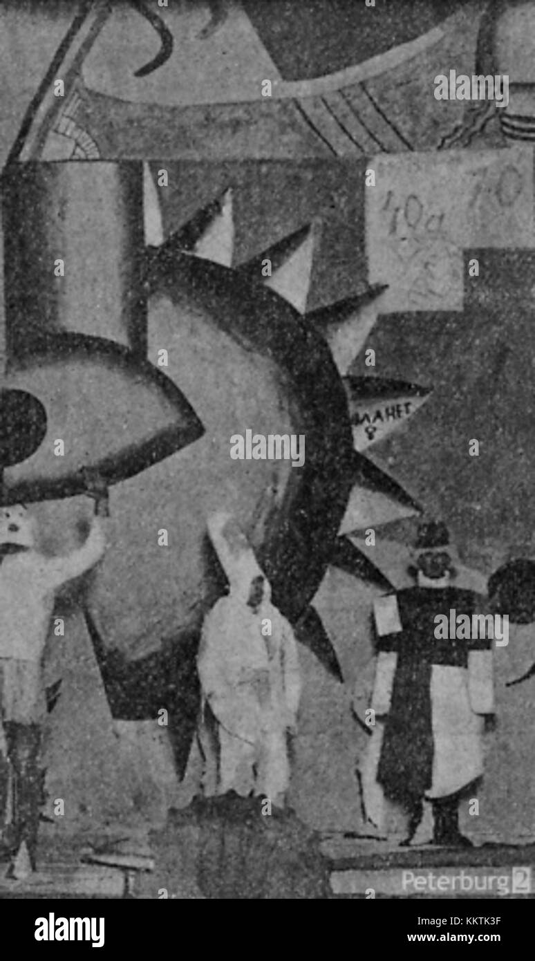 Une photographie de l'emblématique opéra futuriste russe « Victory Over the Sun », créé en 1913. L'opéra représentait l'art d'avant-garde et un moment révolutionnaire dans la culture russe. Banque D'Images