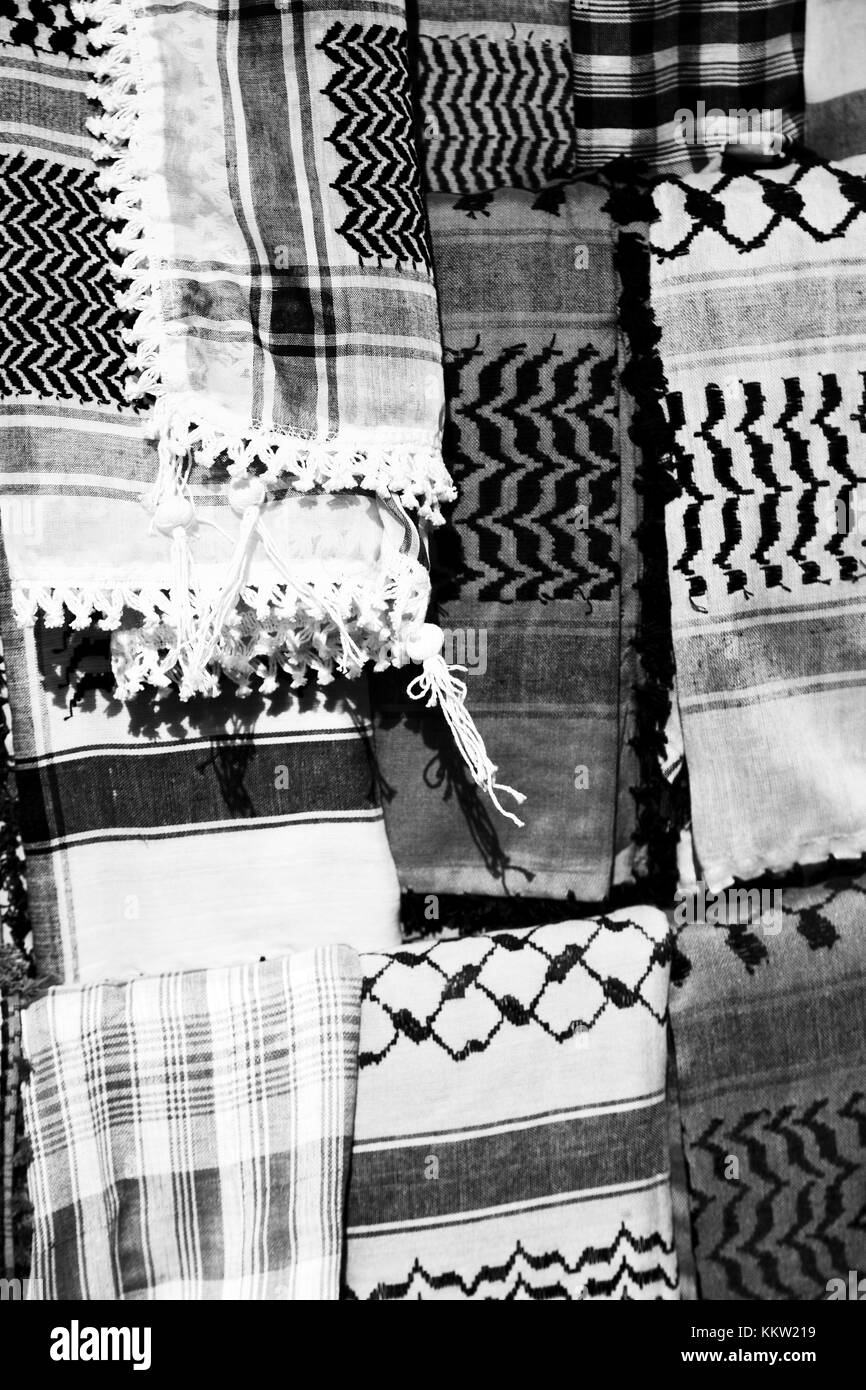 La texture de la symbolique traditionnelle de coton foulard arabe comme background abstract Banque D'Images