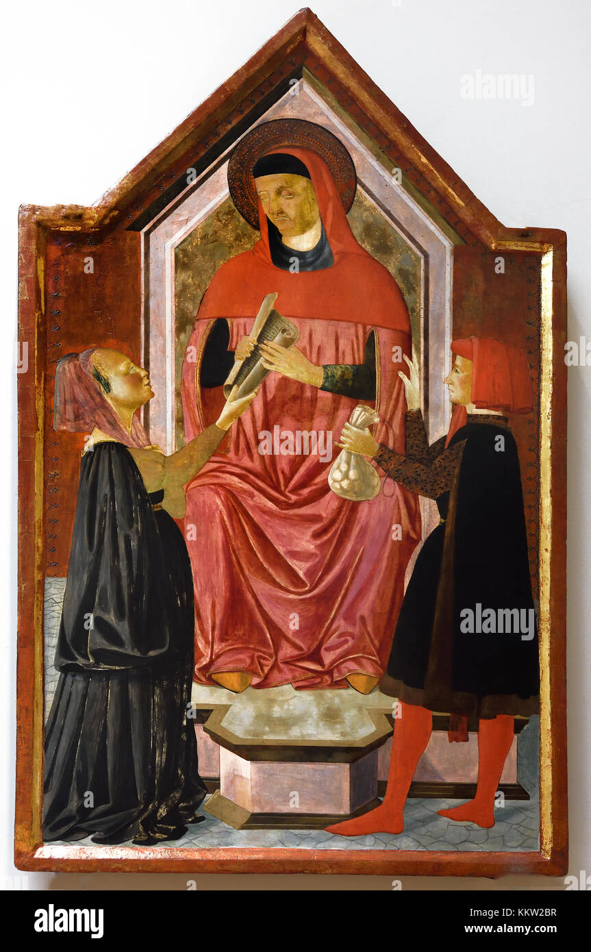 Avec saint, requérantes par 1470-80 Bernardo di Stefano Rosselli Florence Italie Italien Banque D'Images