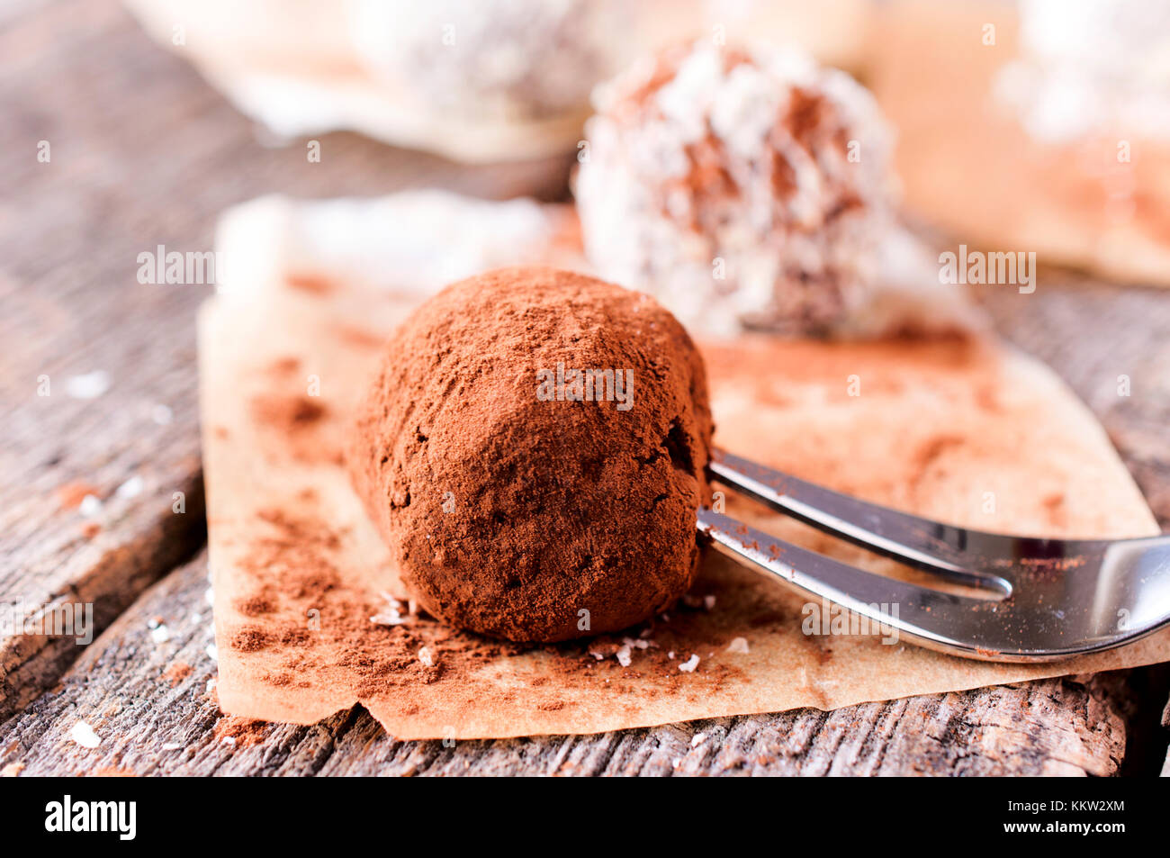 Truffes douces.focus sélectif sur la truffe avant Banque D'Images