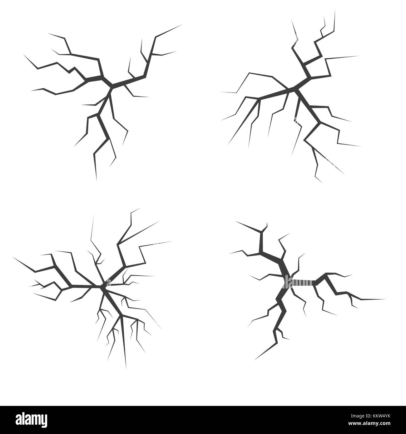 Le crack set simple sur fond blanc. vector illustration Illustration de Vecteur