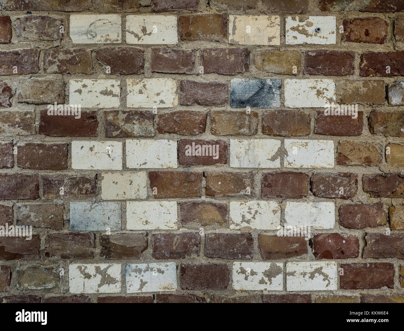 Mur de briques avec modèle de briques blanches Banque D'Images