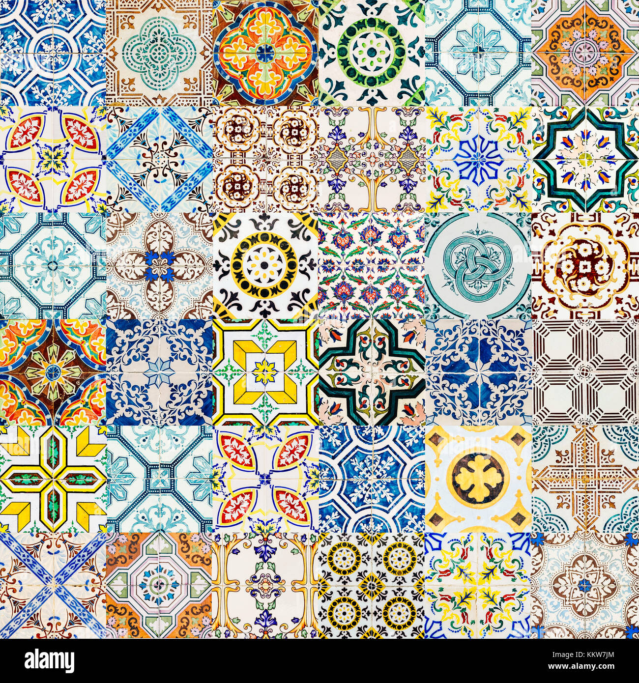 Collage de céramique murale décorative texture pattern à Lisbonne, Portugal  Photo Stock - Alamy