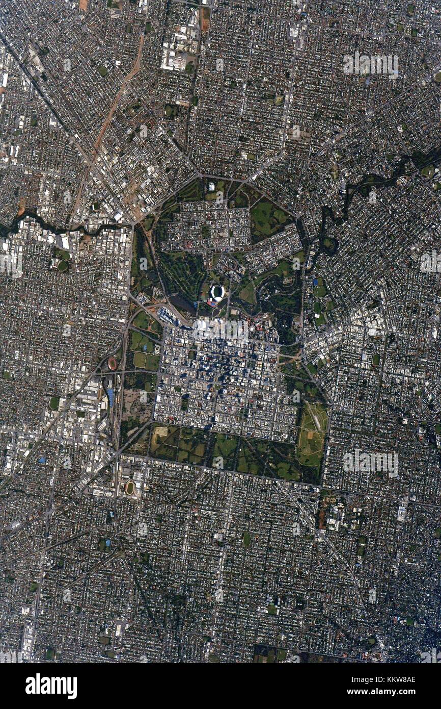 Vue de jour d'Adélaïde en Australie à partir de la station spatiale internationale Vue depuis l'orbite de la terre. Banque D'Images