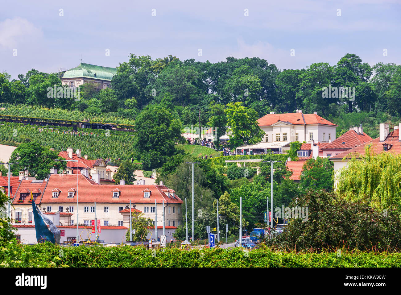 Prague, République tchèque - 12 juin 2012 : vue panoramique des vignobles à Prague, République tchèque Banque D'Images