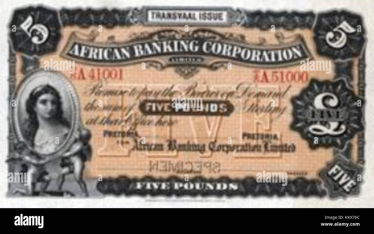 Le billet de banque Africa Banking Corporation est un billet de banque émis par la banque, présentant divers éléments de sécurité et de conception propres à la monnaie de l'institution, utilisé dans les transactions quotidiennes et les activités économiques. Banque D'Images