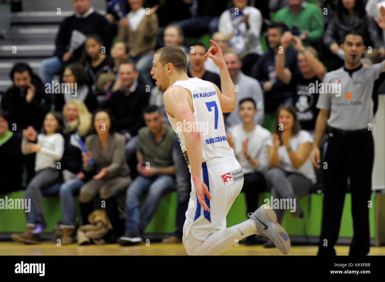 Karlsruhe, Allemagne. 02e décembre 2017. Craig Bradshaw (PSK) . GES/ Basketball/ ProA: PSK Lions - paniers Paderborn 02.12.2017 -- |usage dans le monde crédit: dpa/Alay Live News Banque D'Images