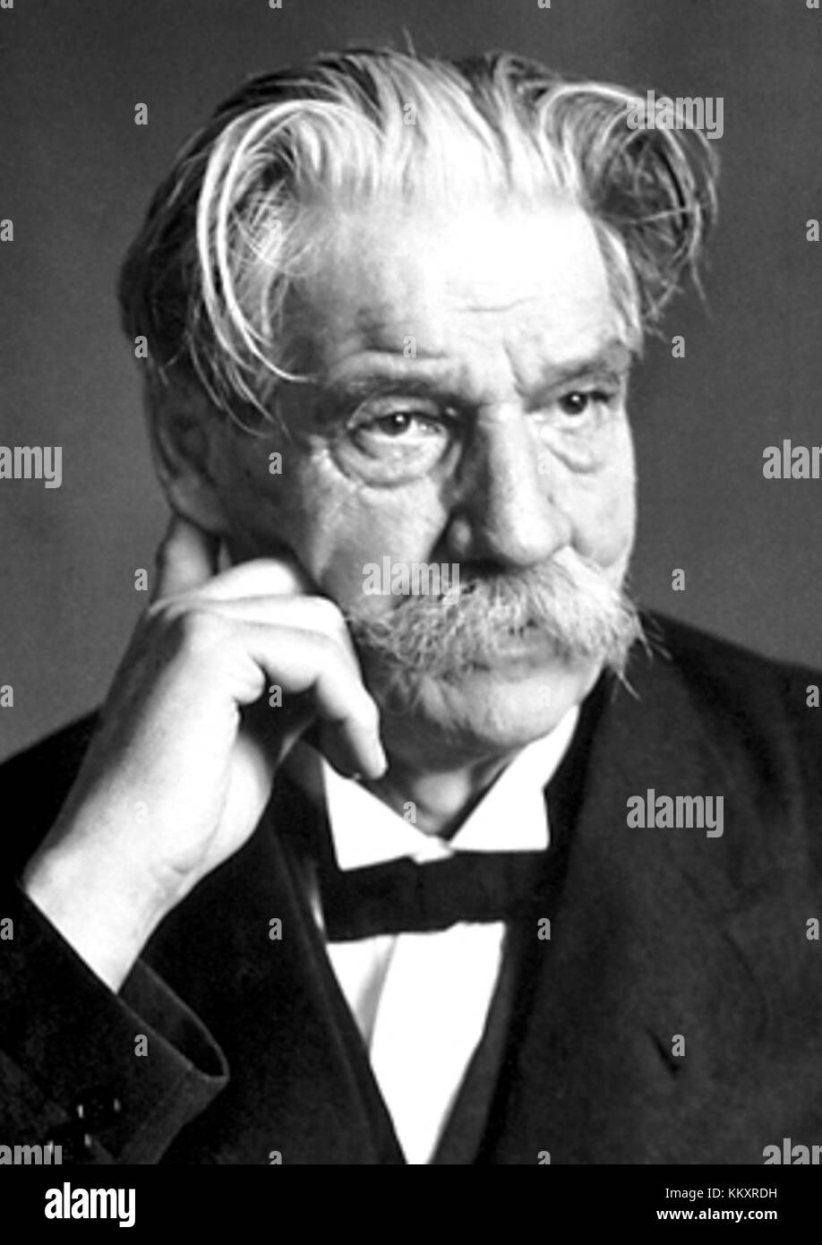Albert Schweitzer, médecin, philosophe et humanitaire de renom, est connu pour son travail en médecine, sa philosophie de vénération pour la vie et ses contributions aux causes humanitaires. Banque D'Images