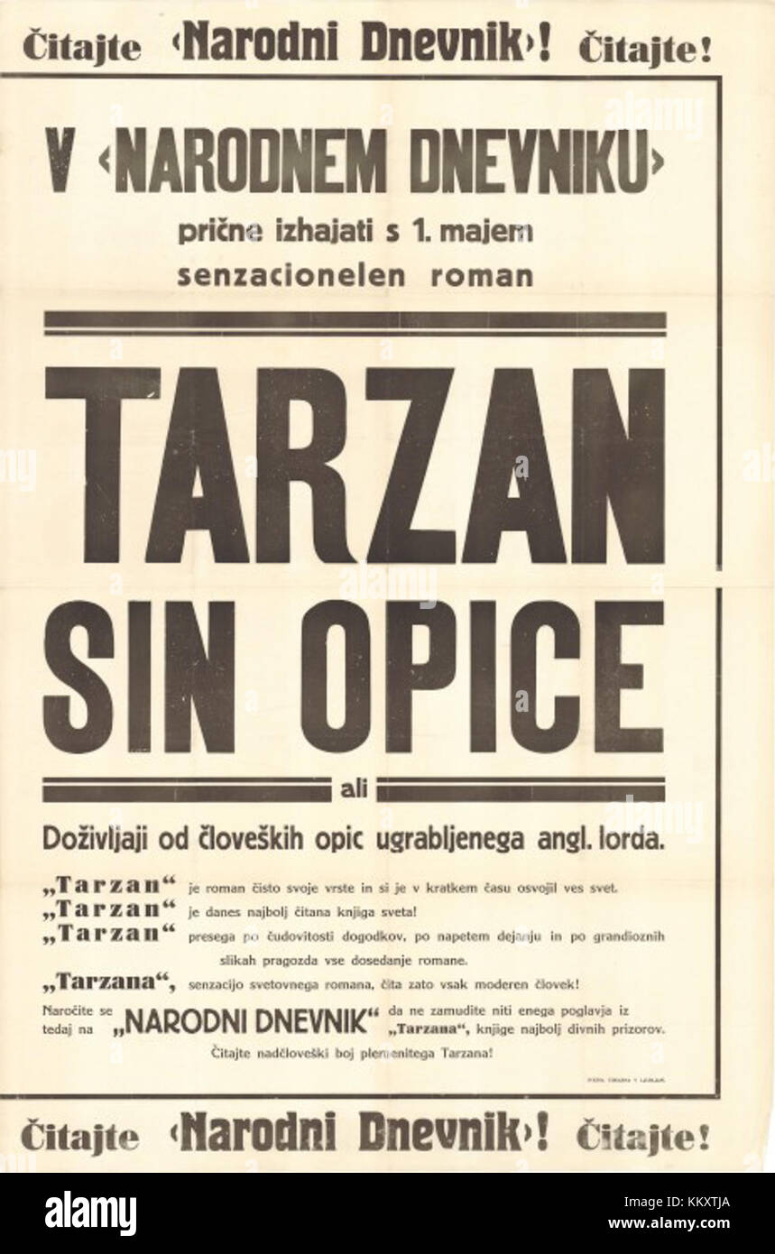 L'affiche pour le film de 1920 'Tarzan' représente la représentation cinématographique du personnage de Tarzan, basée sur le roman d'Edgar Rice Burroughs. Banque D'Images