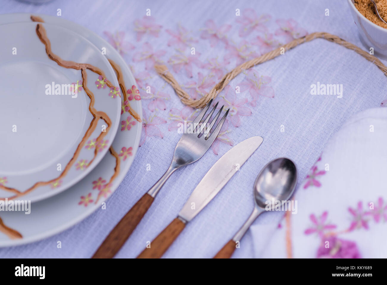 Table couverts, still life easter Banque D'Images