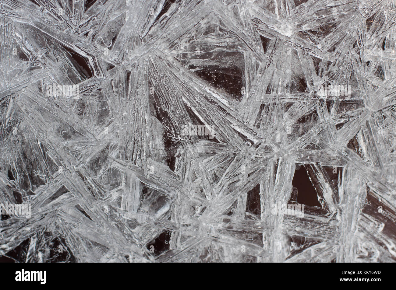 Naturellement formé des modèles dans une fine couche de glace--pur, amazing, de complexes. Banque D'Images