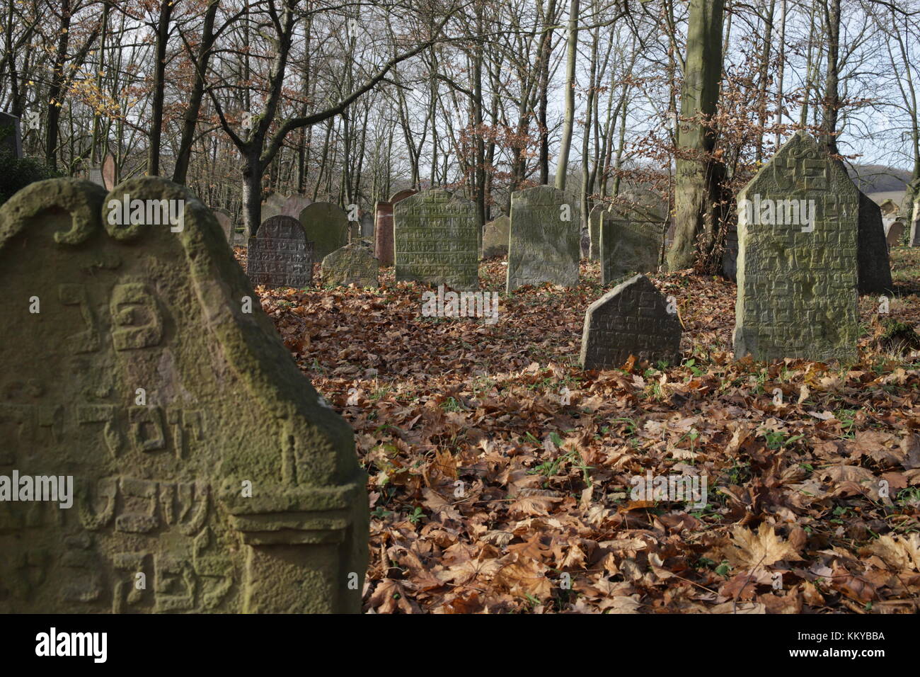 Vieux cimetière juif Banque D'Images