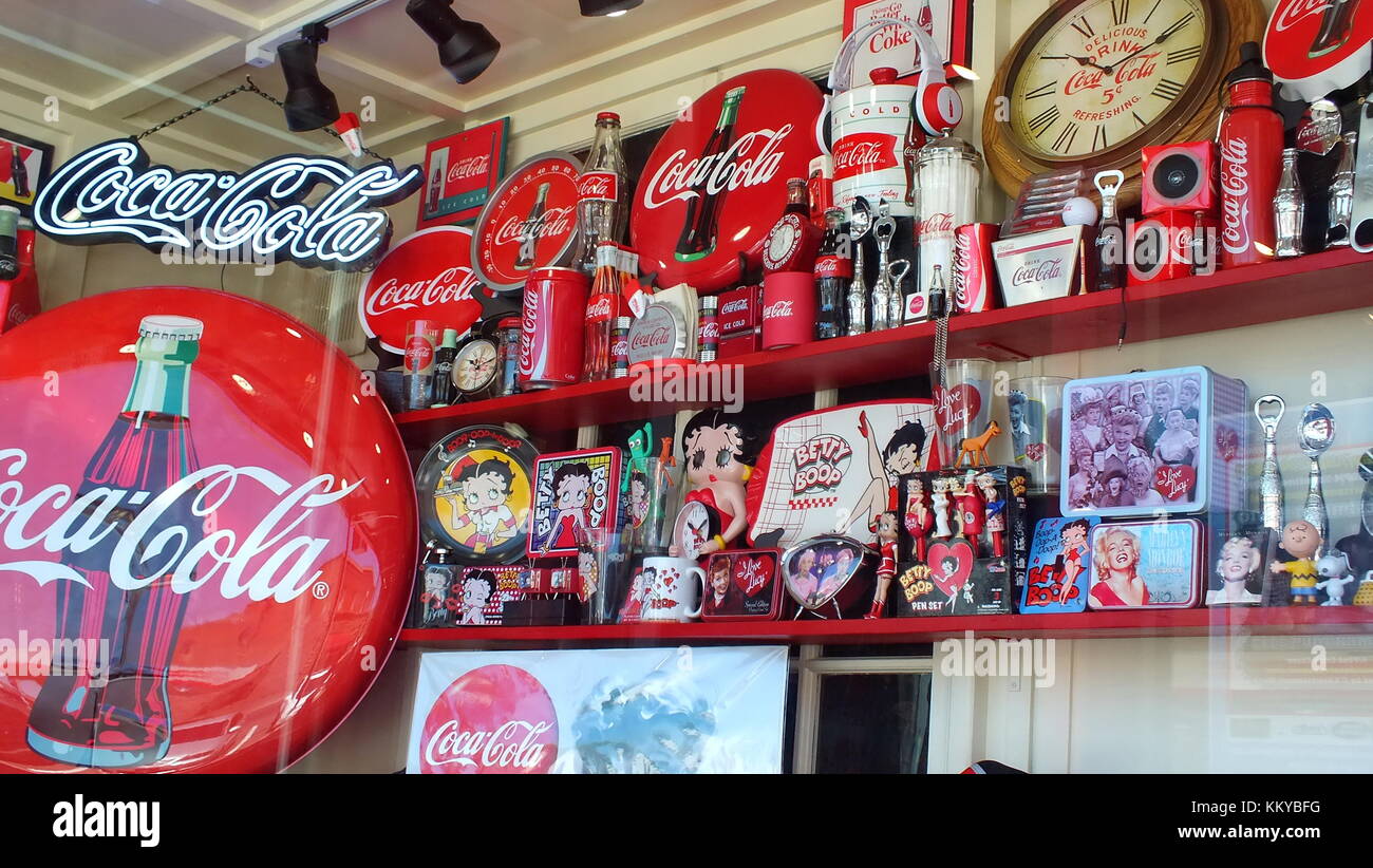 Williams, Arizona, USA, juin 23,2013 : Coca-cola memorabilia à Williams, Arizona sur la Route 66. Banque D'Images